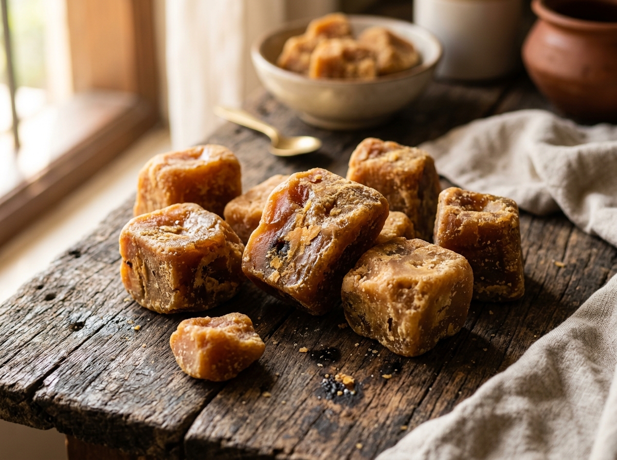 Natural jaggery block photograph